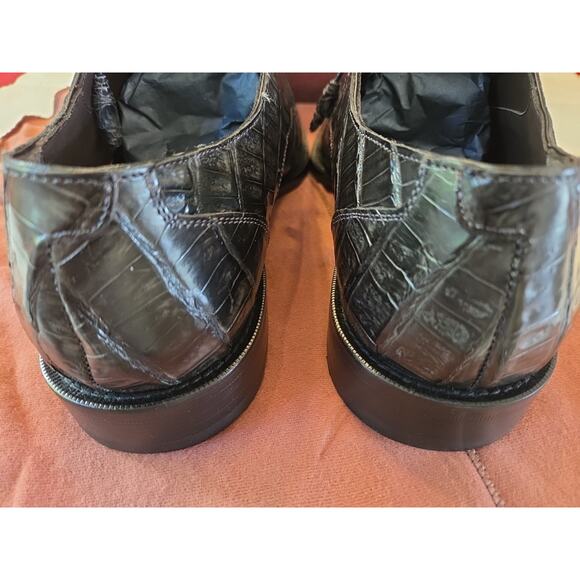 Mezlan Anderson Crocodile Derby Shoes Dark Gray Size 10M (13584-F) main image 10